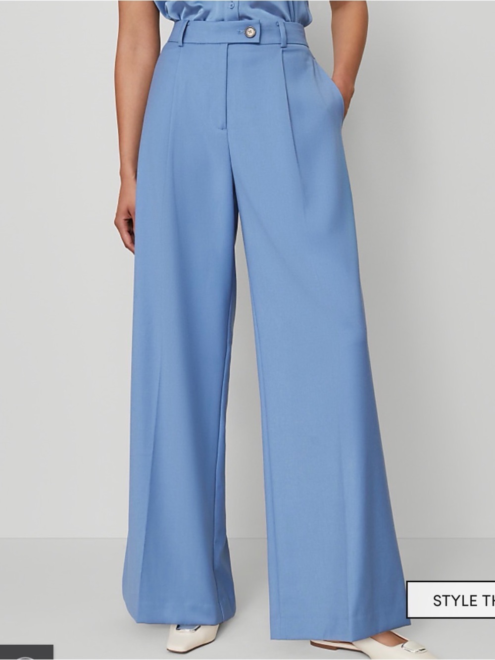 Ann Taylor Sky Blue High-Rise Wide Leg Trousers. NWT.